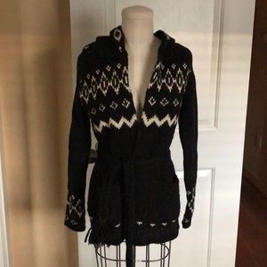 Ralph Lauren Fair isle cardigan with braided hood